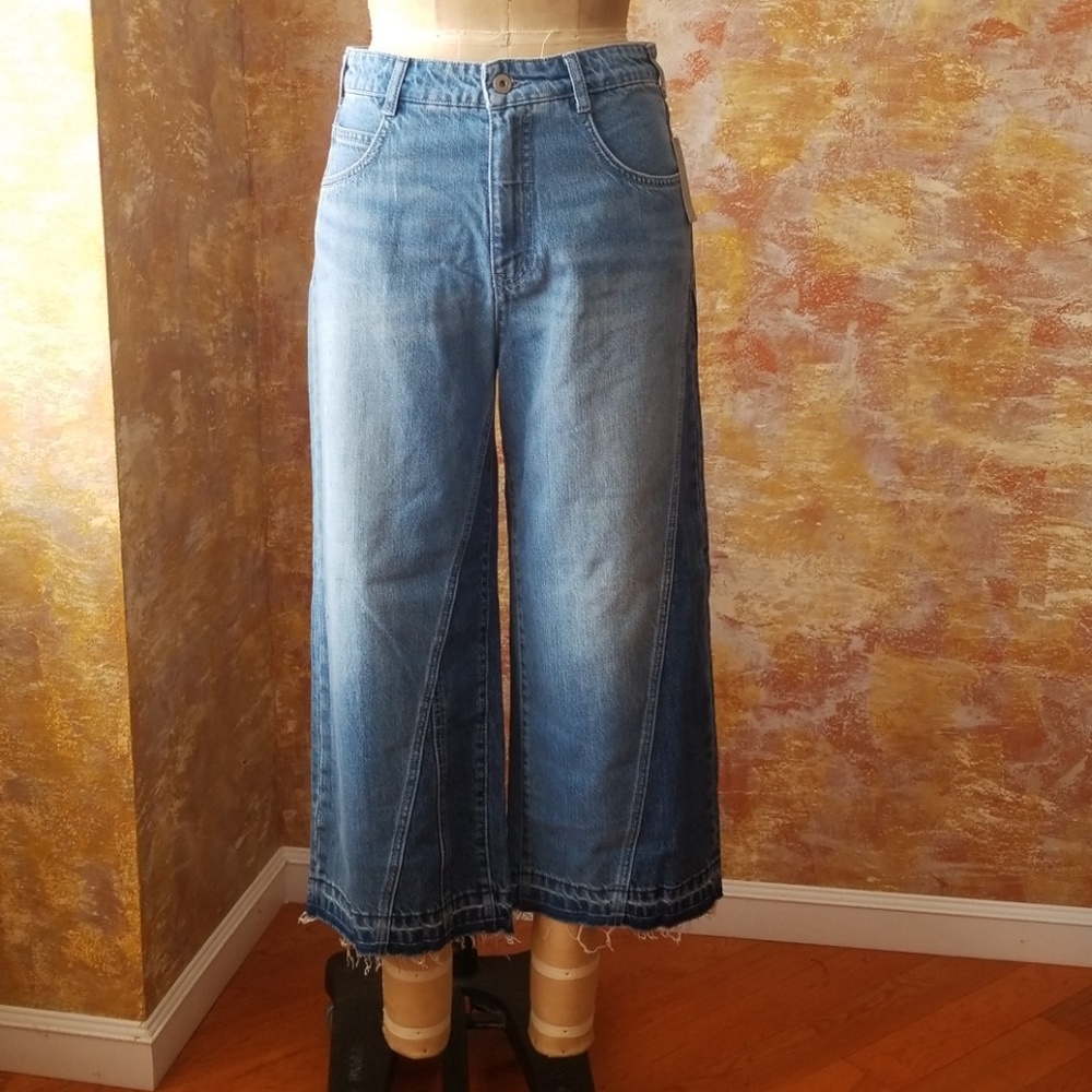 Anthropologie Cropped Wide Leg Pants